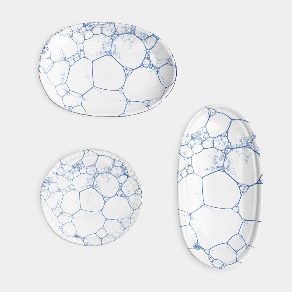 Editable plate mockup, bubbled kitchenware design