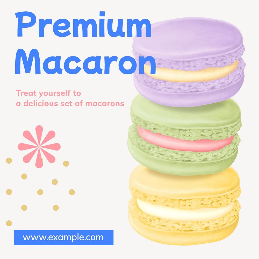 Macaron shop Instagram post template