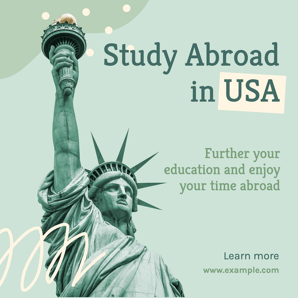 Study abroad Instagram post template