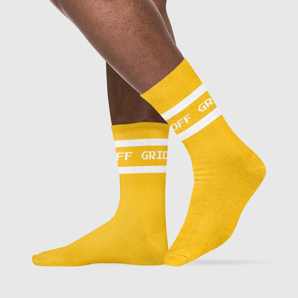 Ankle high socks mockup, editable apparel design