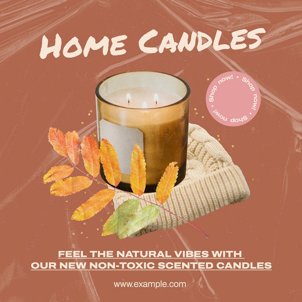 Home candles Instagram post template