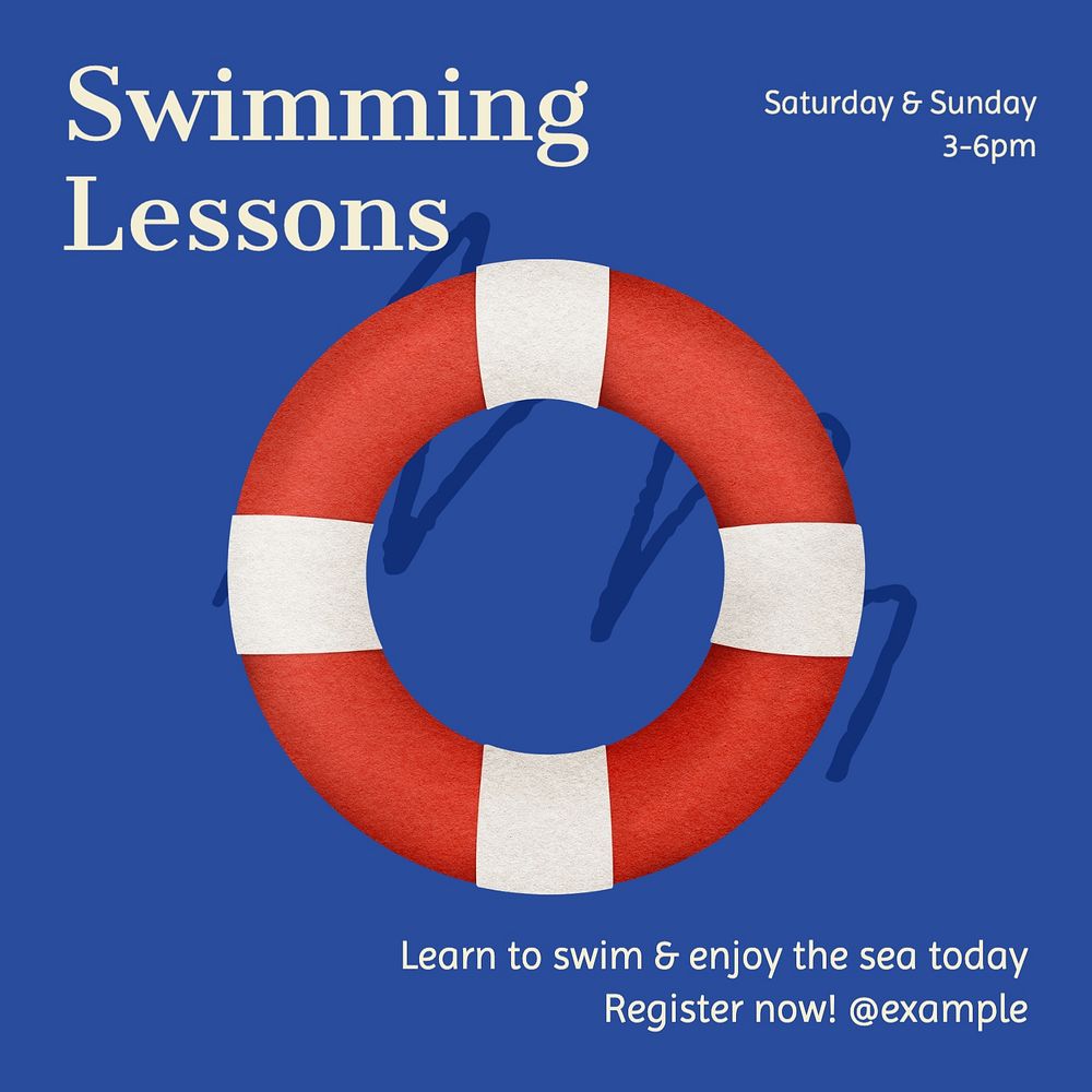 Swimming lessons Instagram post template