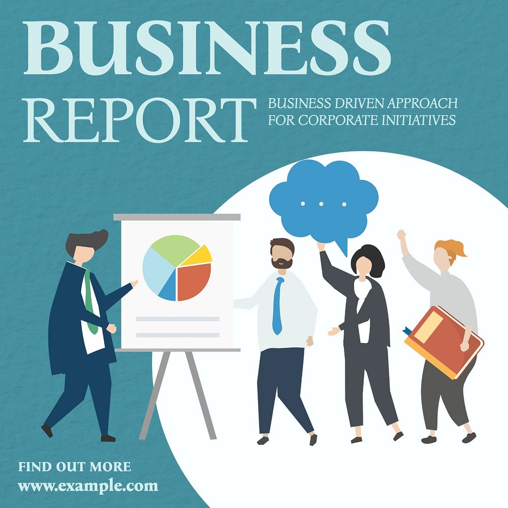 Business report Facebook post template