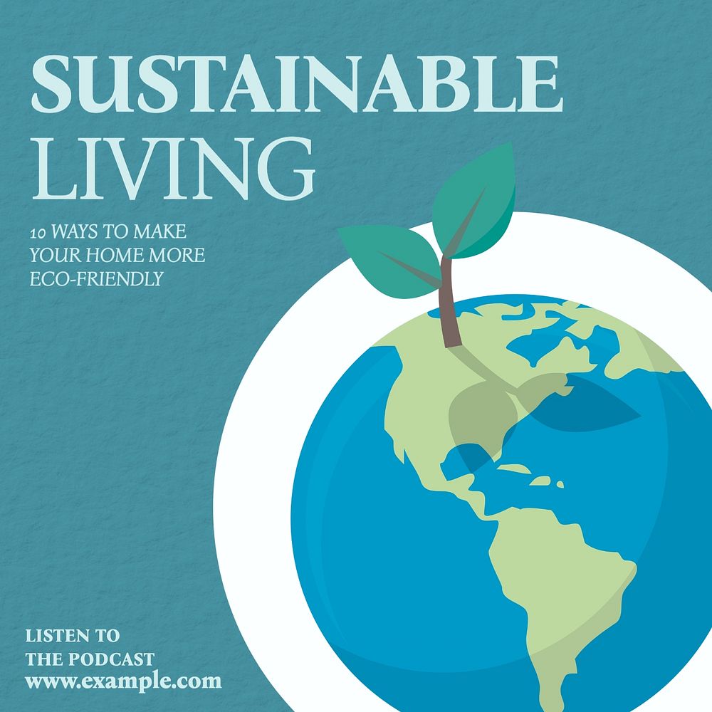 Sustainable living Facebook post template