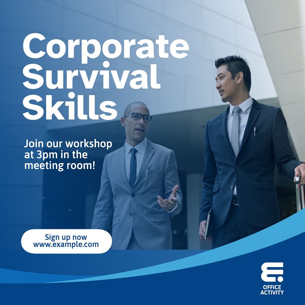 Corporate survival skills Facebook post template