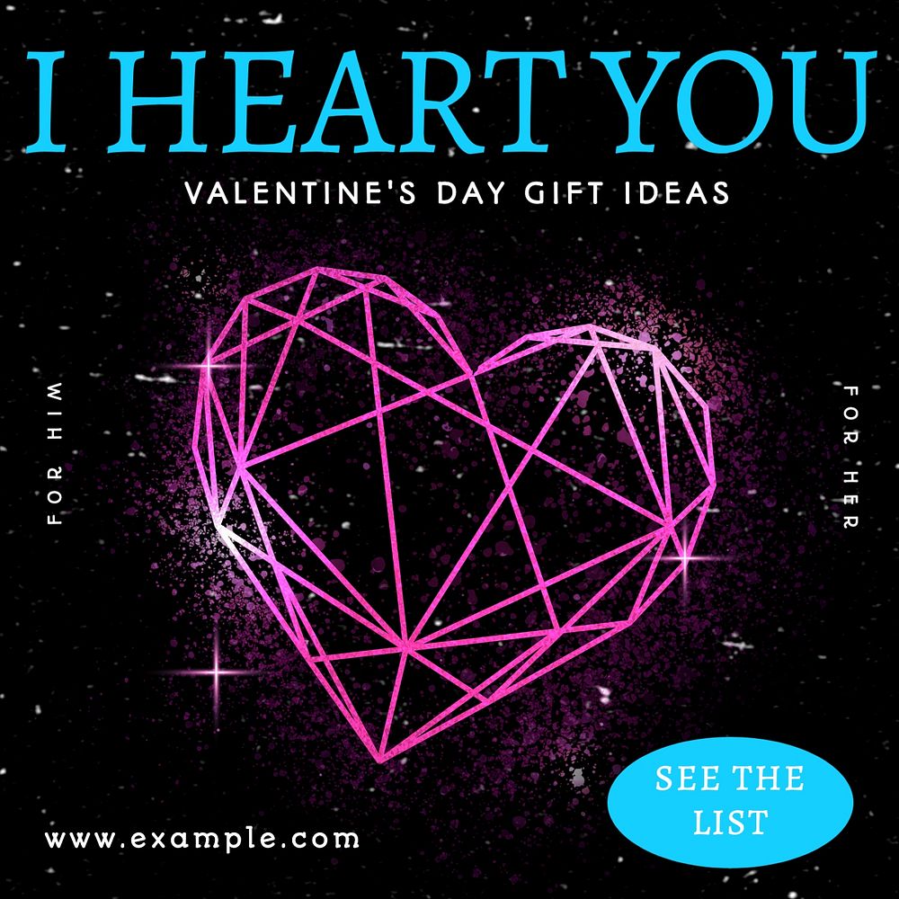 Valentine's day gift ideas Instagram post template