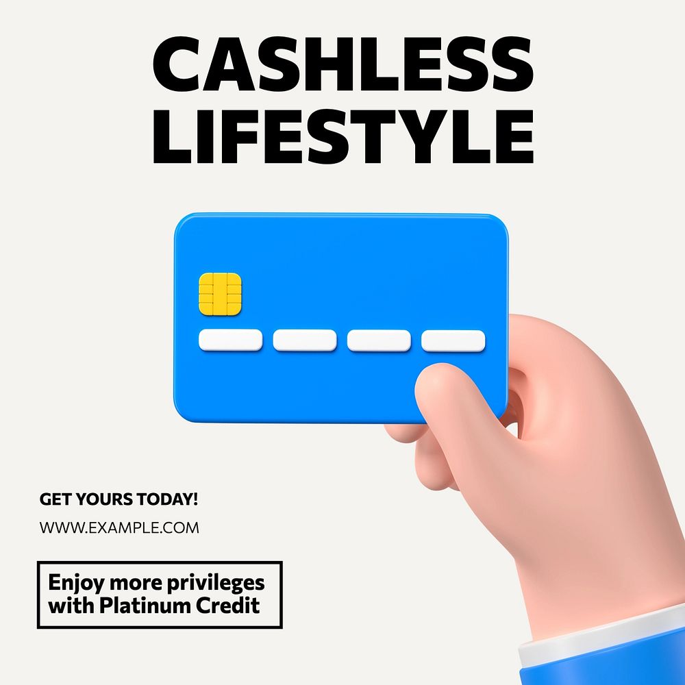 Cashless lifestyle Instagram post template