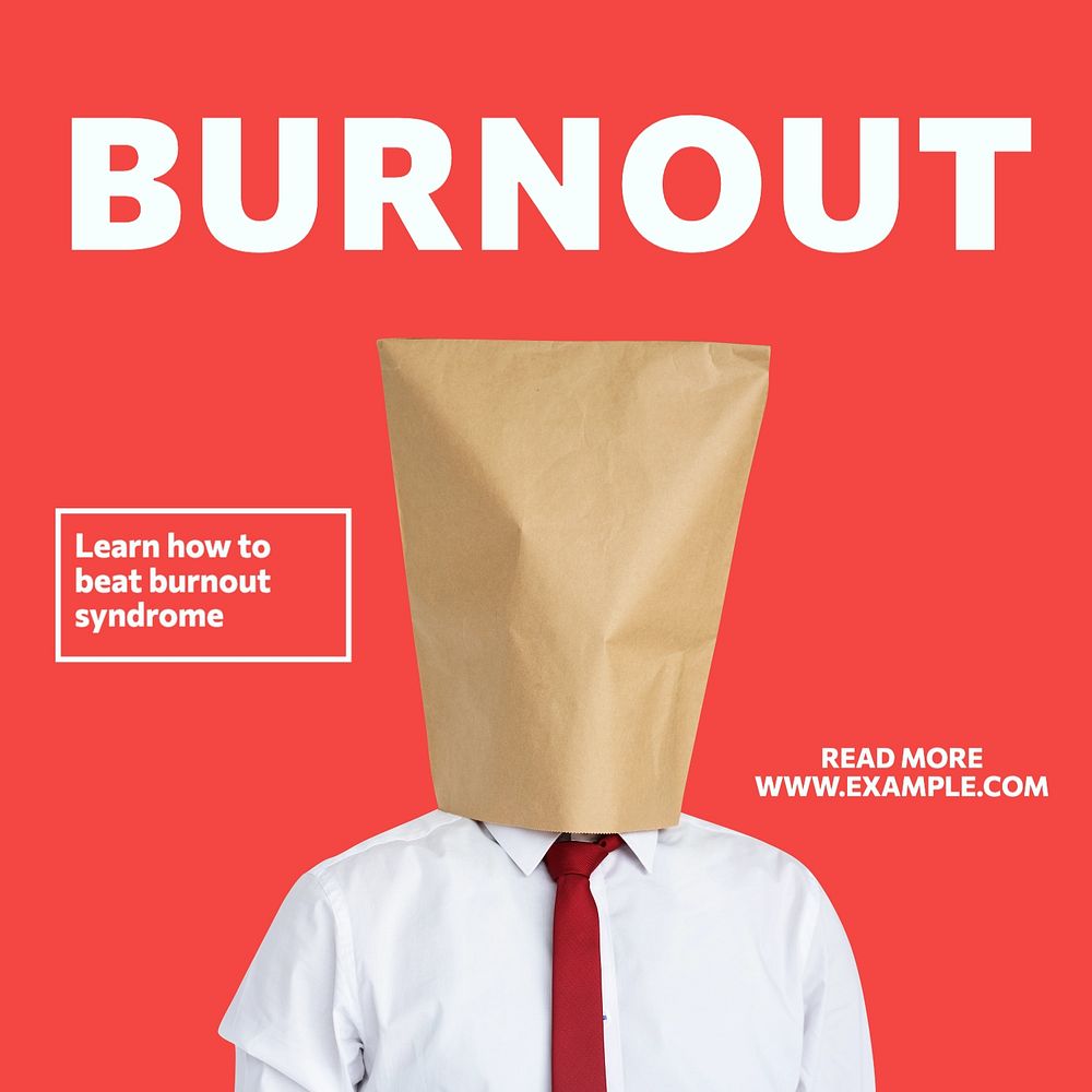 Burnout & stress Instagram post template