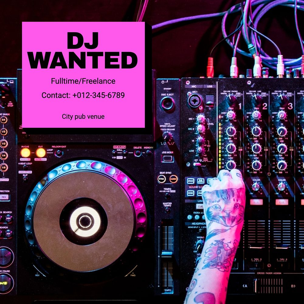 DJ wanted Instagram post template