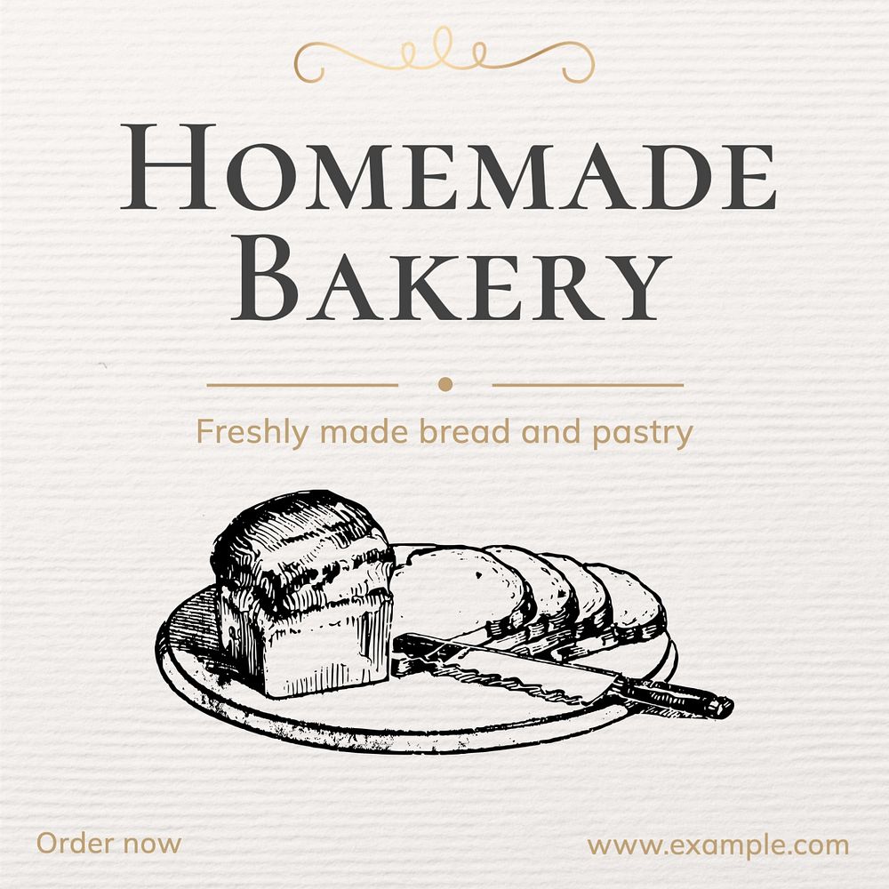 Homemade bakery Facebook post template
