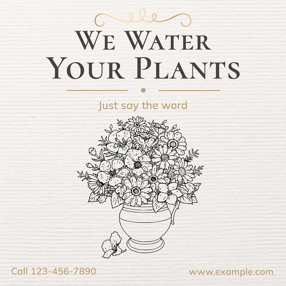 Plant watering service Facebook post template