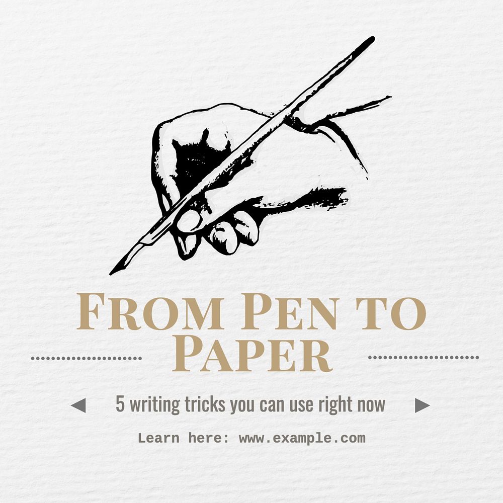 Writing tricks Facebook post template