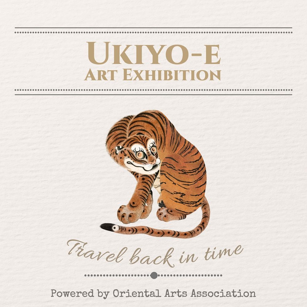 Ukiyo-e art exhibition Facebook post template