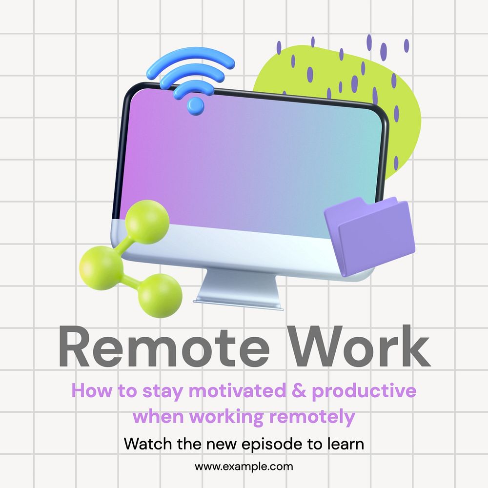 Remote work Instagram post template