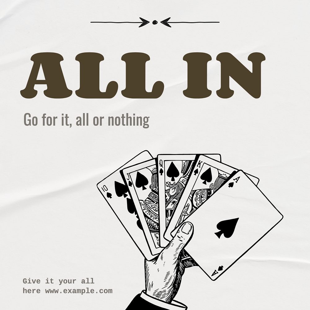 Risk and gambling Facebook post template