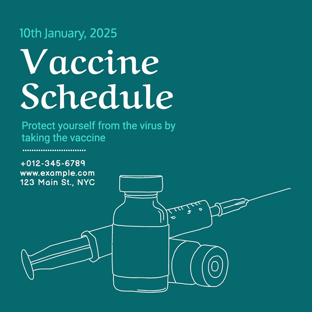 Vaccine schedule Instagram post template