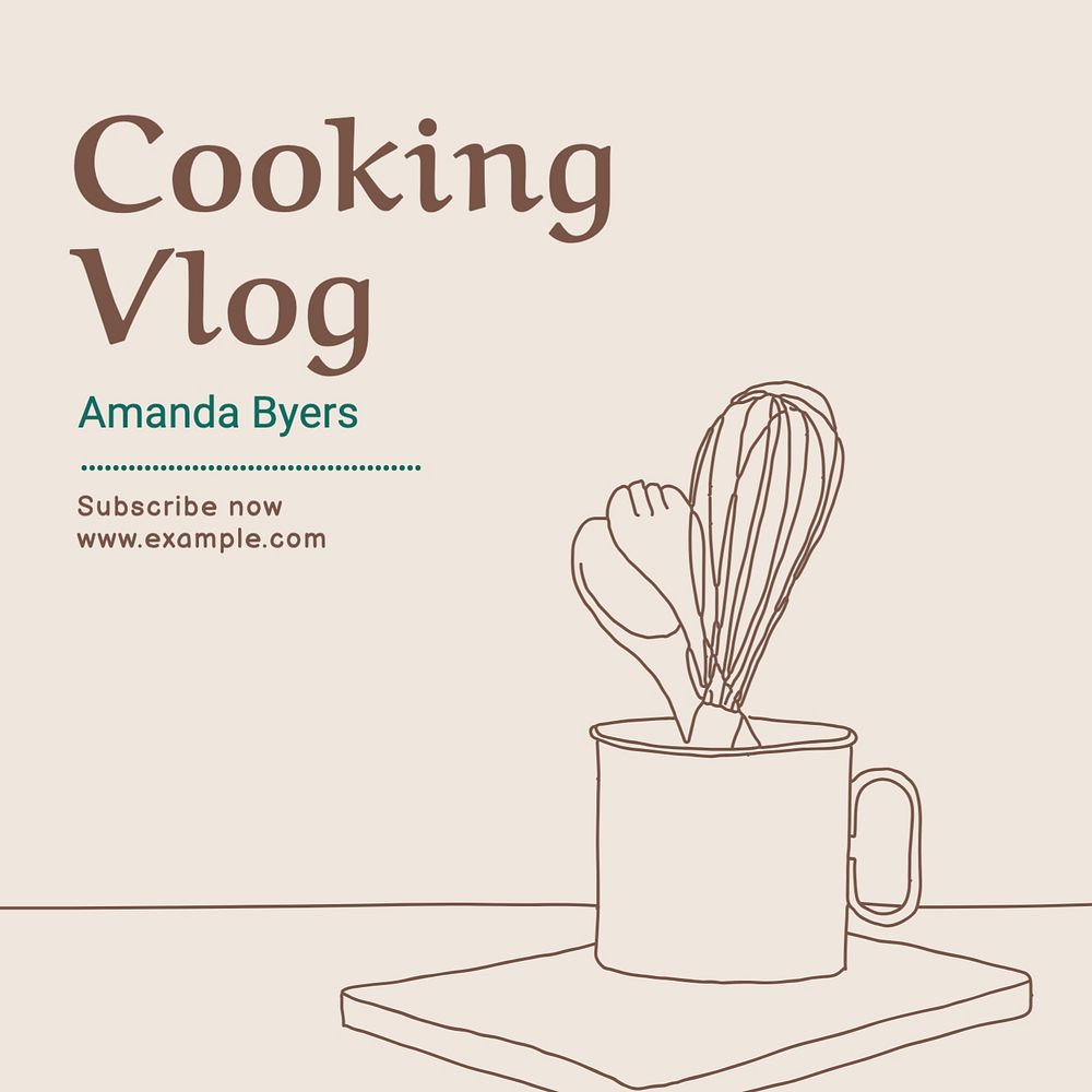 Cooking vlog Instagram post template