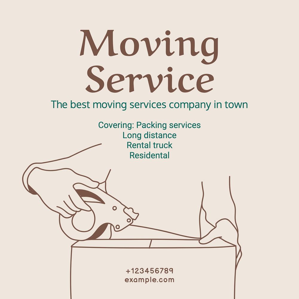 Moving services company Instagram post template