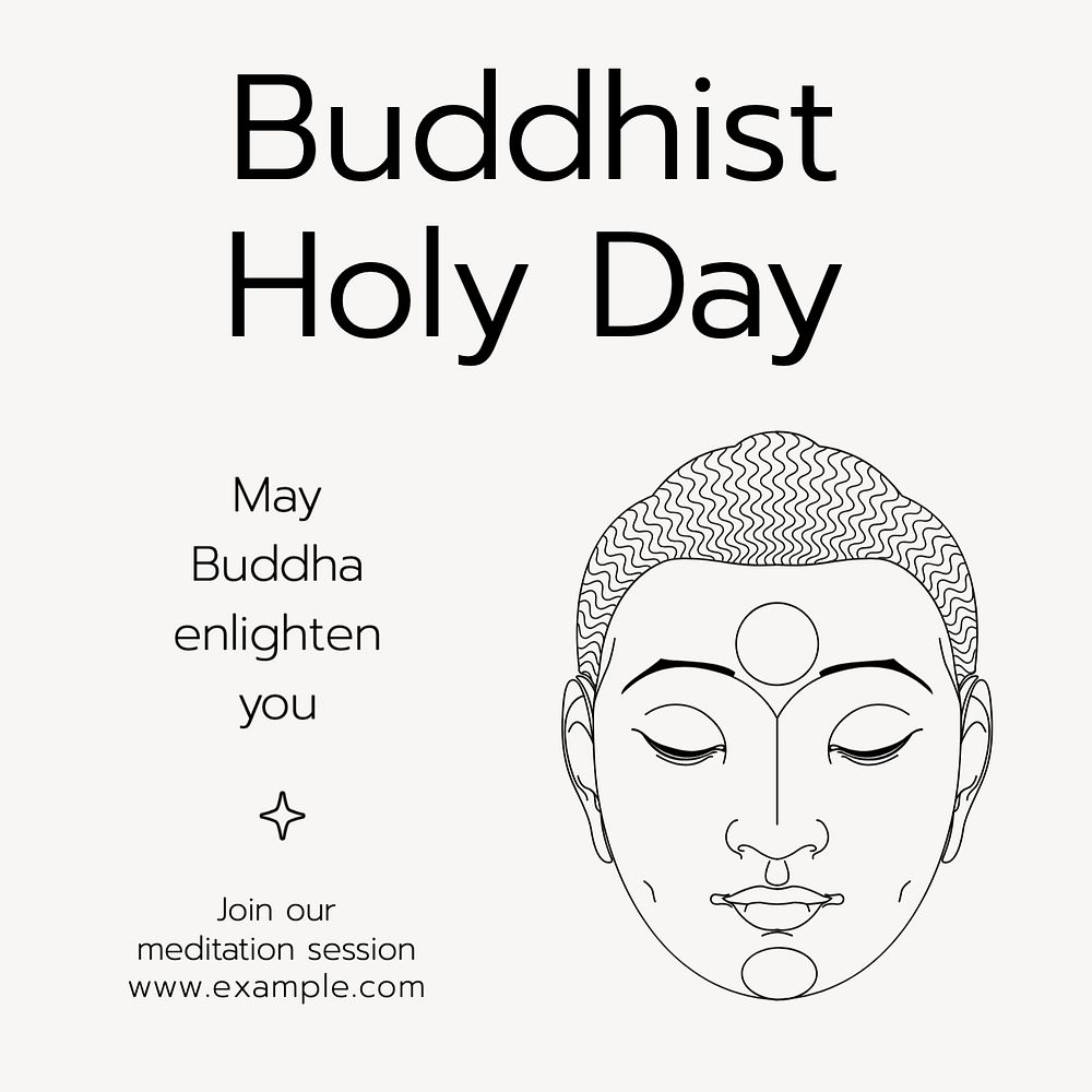 Buddhist Holy Day Instagram post template