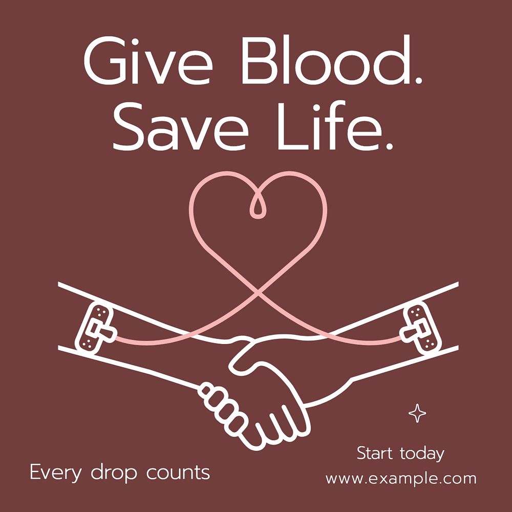 Blood donation Instagram post template