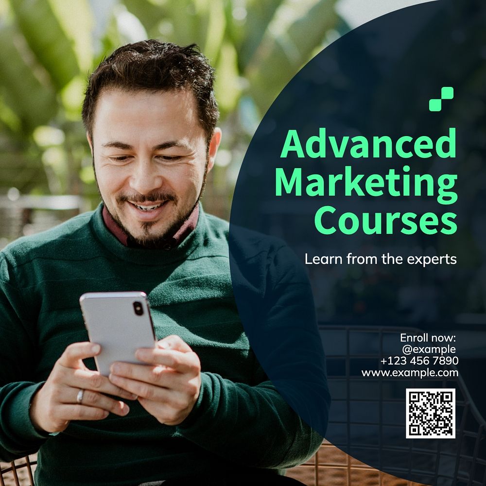 Advance marketing course Instagram post template