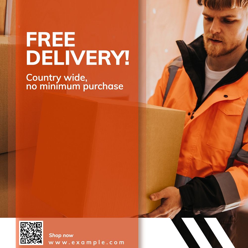 Free delivery Facebook post template