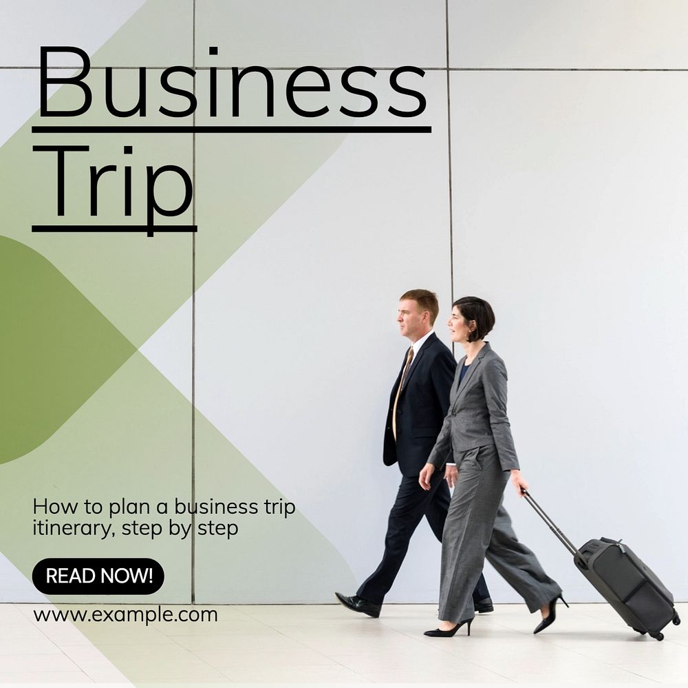 Business trip Facebook post template