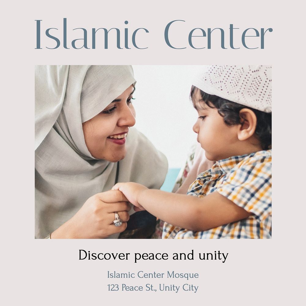 Islamic center Instagram post template