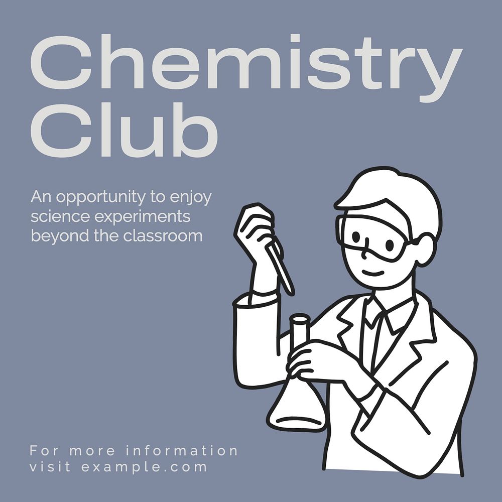 Chemistry club Instagram post template