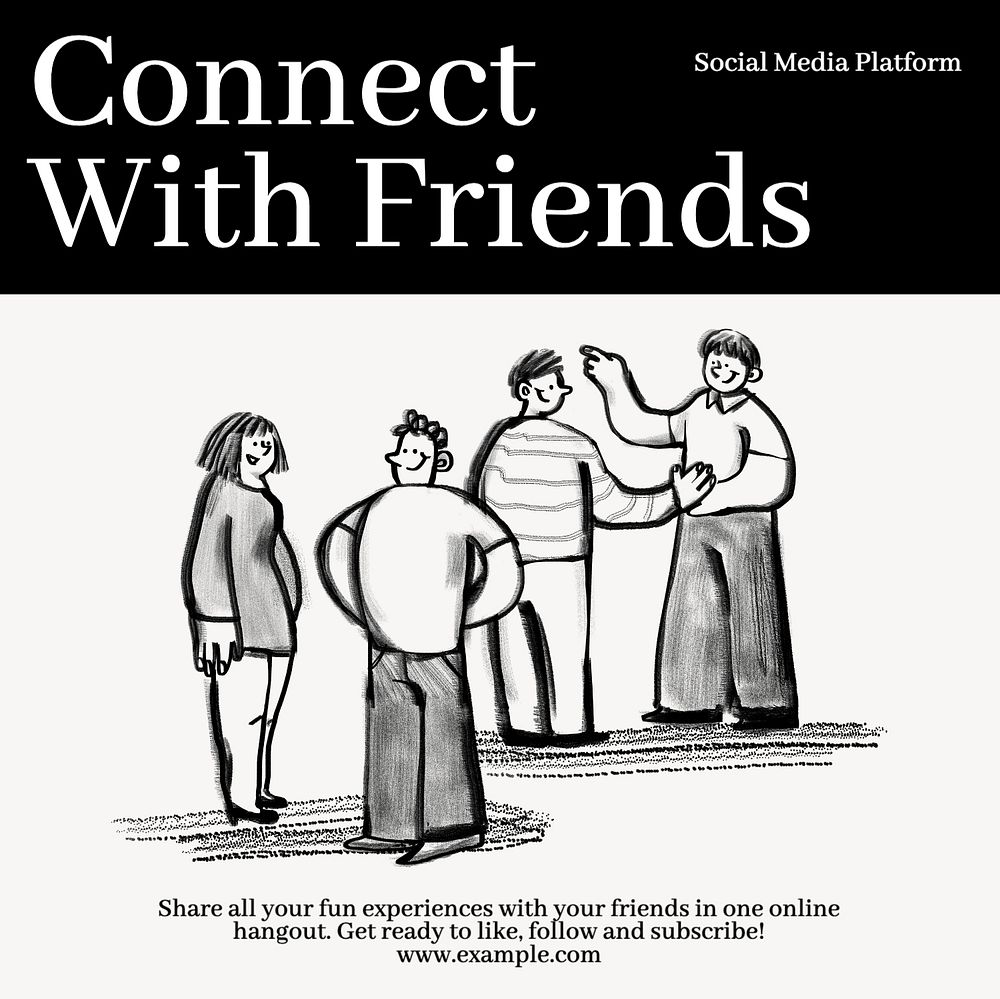 Connect with friends Instagram post template