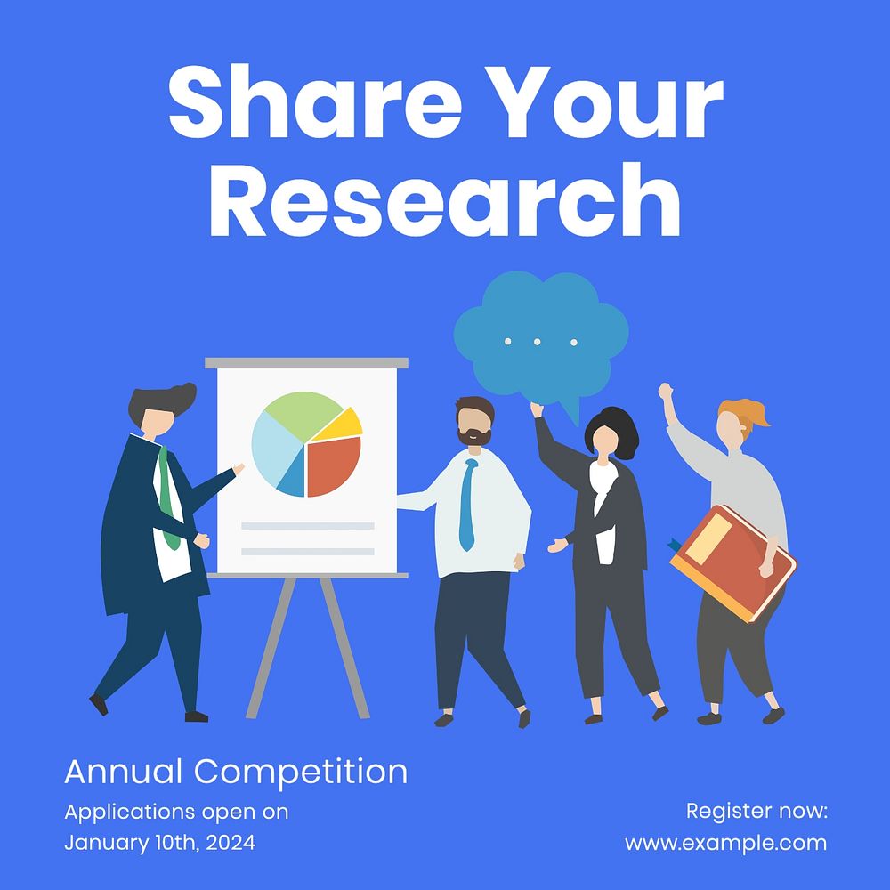 Share your research Instagram post template