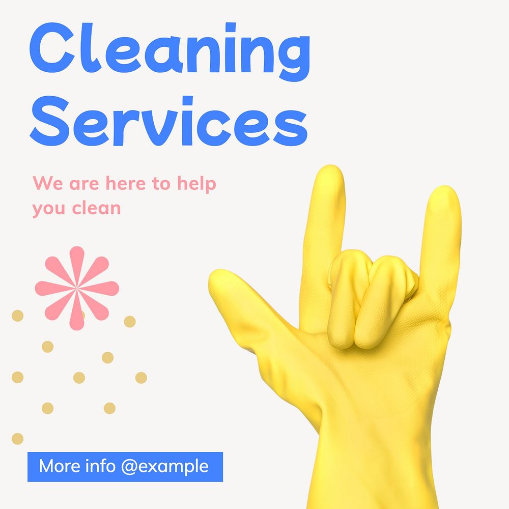 Cleaning services Instagram post template