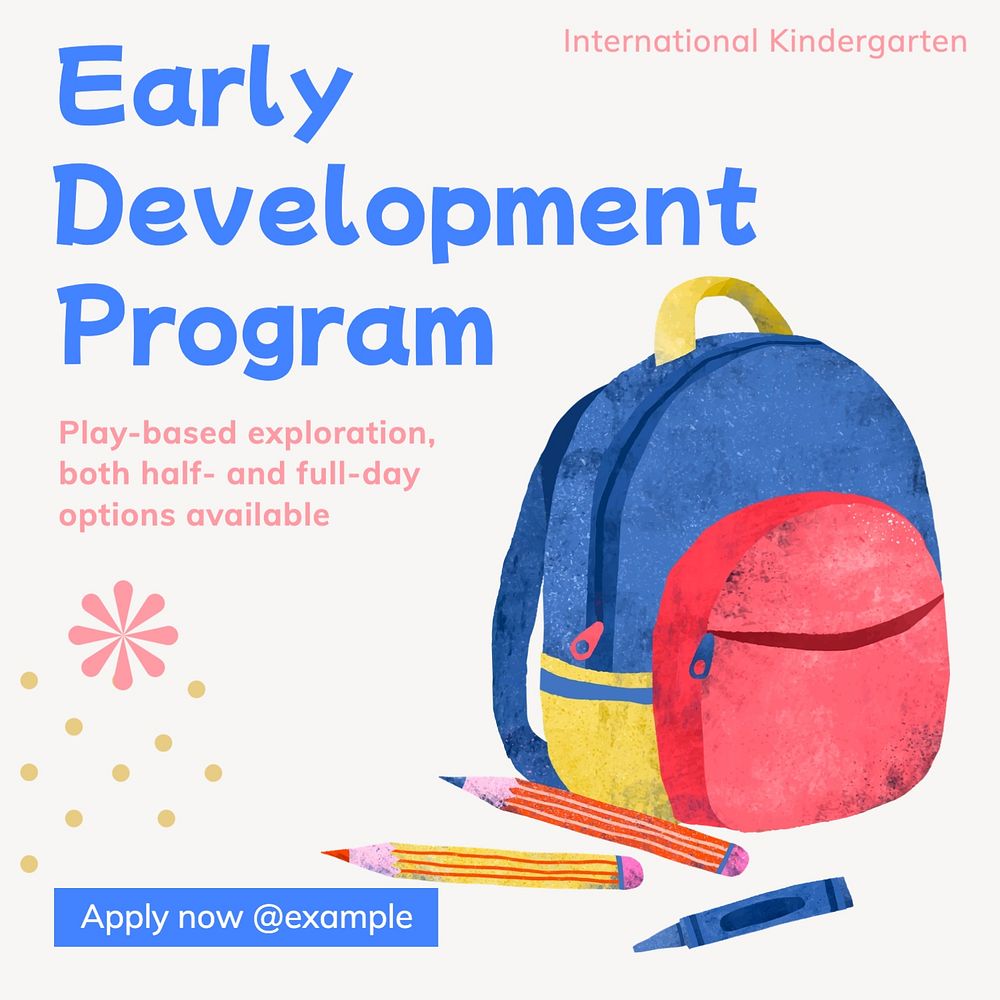 Early development program Instagram post template