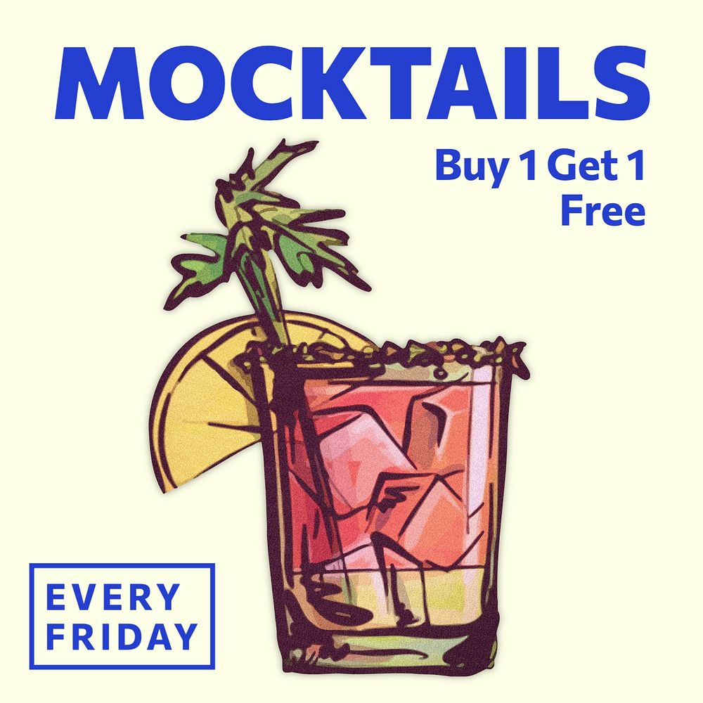 Mocktails promotion Instagram post template