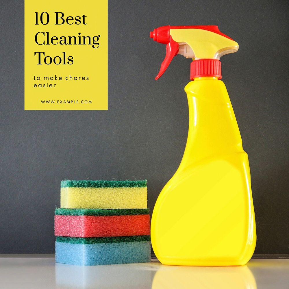 Best cleaning tools Instagram post template