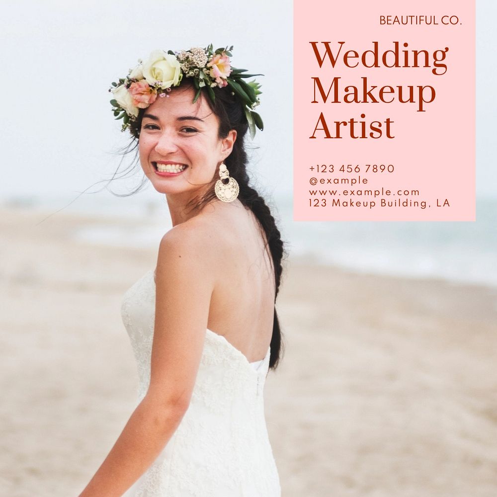 Wedding makeup artist Instagram post template