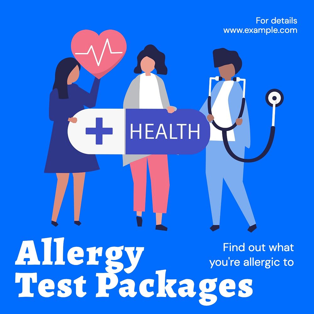 Allergy test Instagram post template