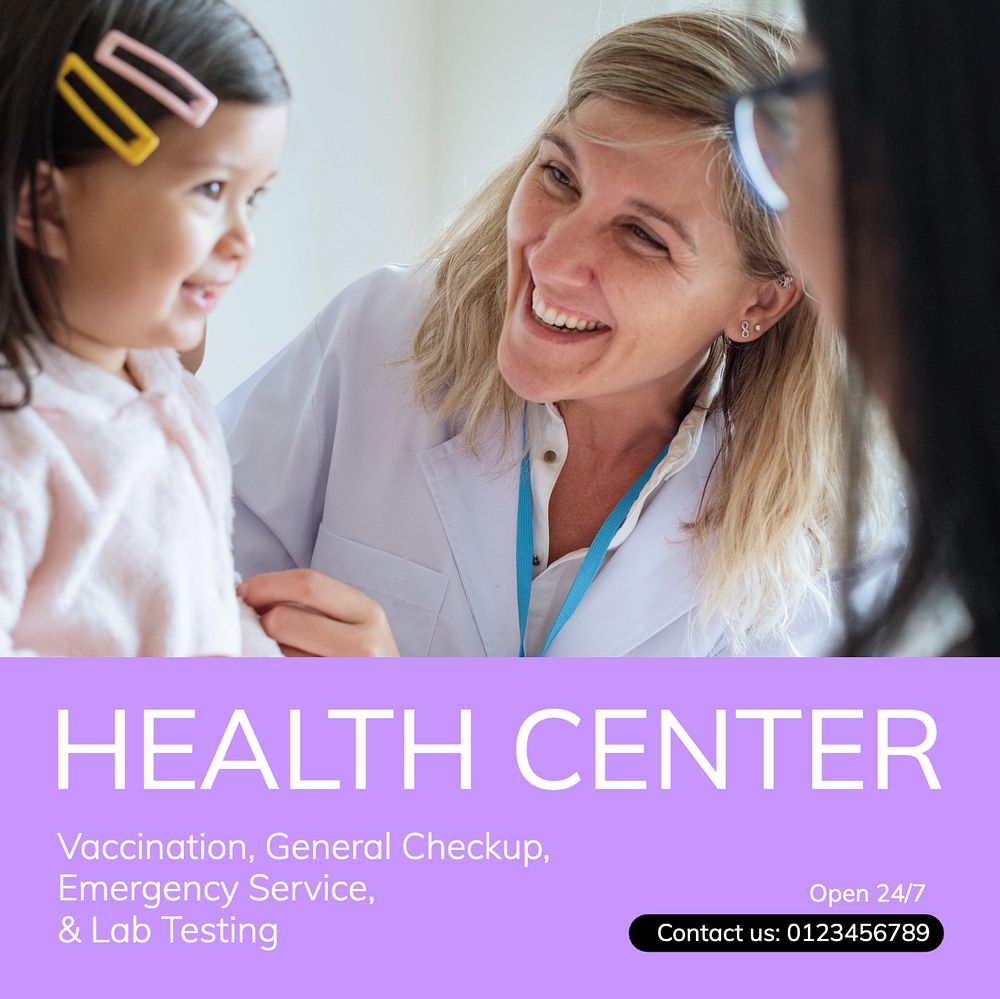 Health center Facebook post template