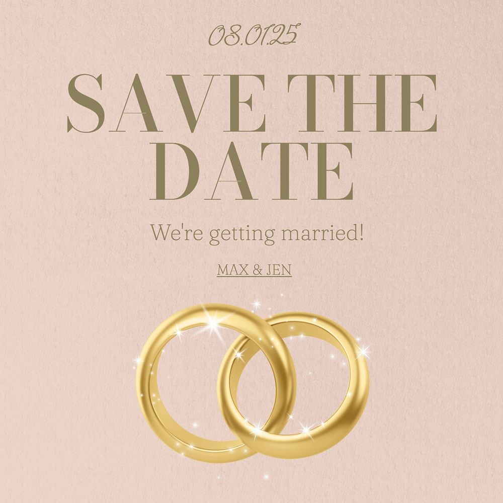 Marriage invitation Instagram post template