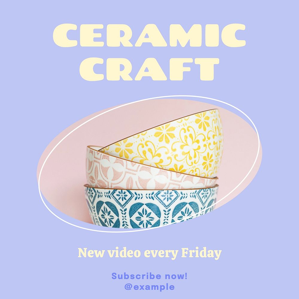 Ceramic craft video Instagram post template