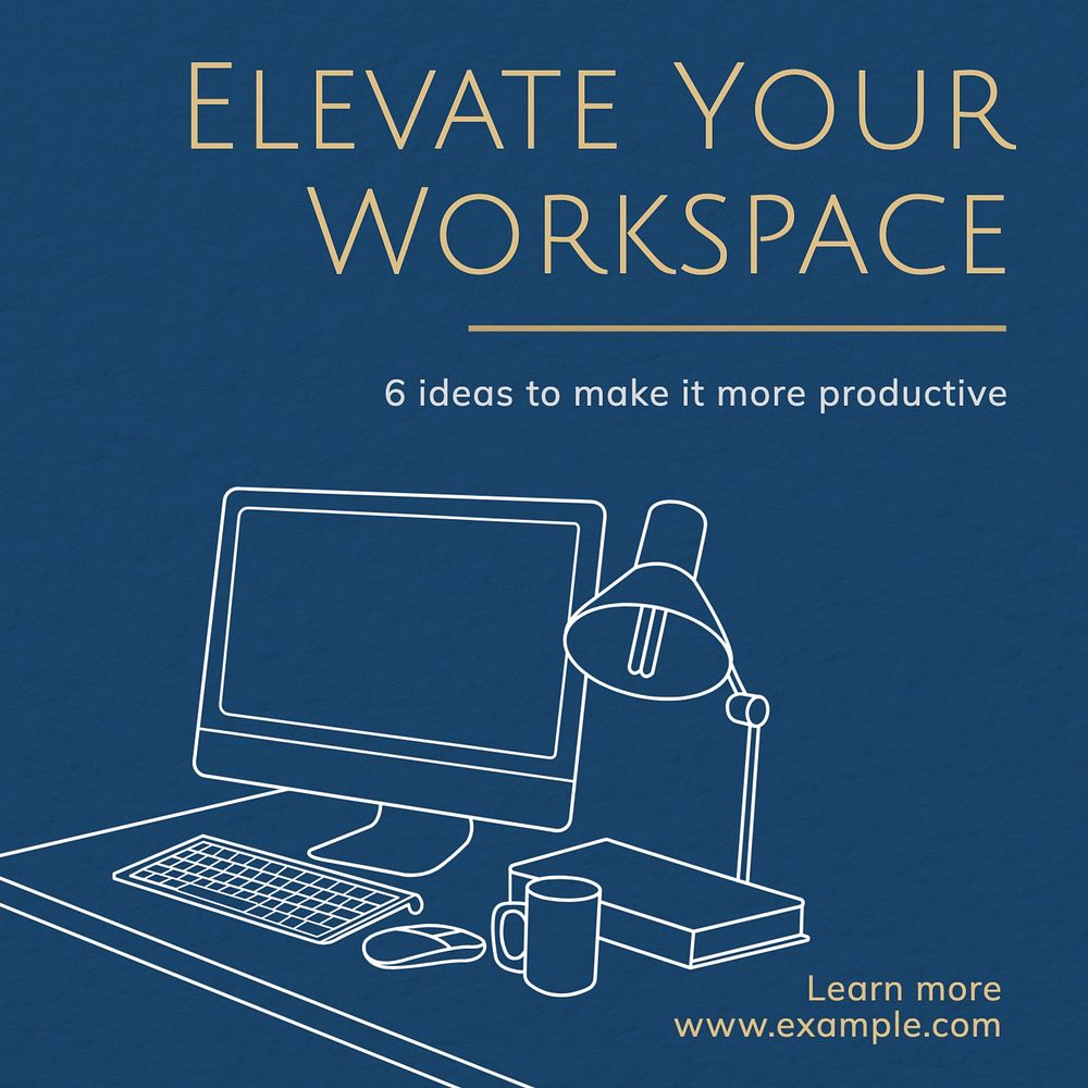 Productive workspace Instagram post template