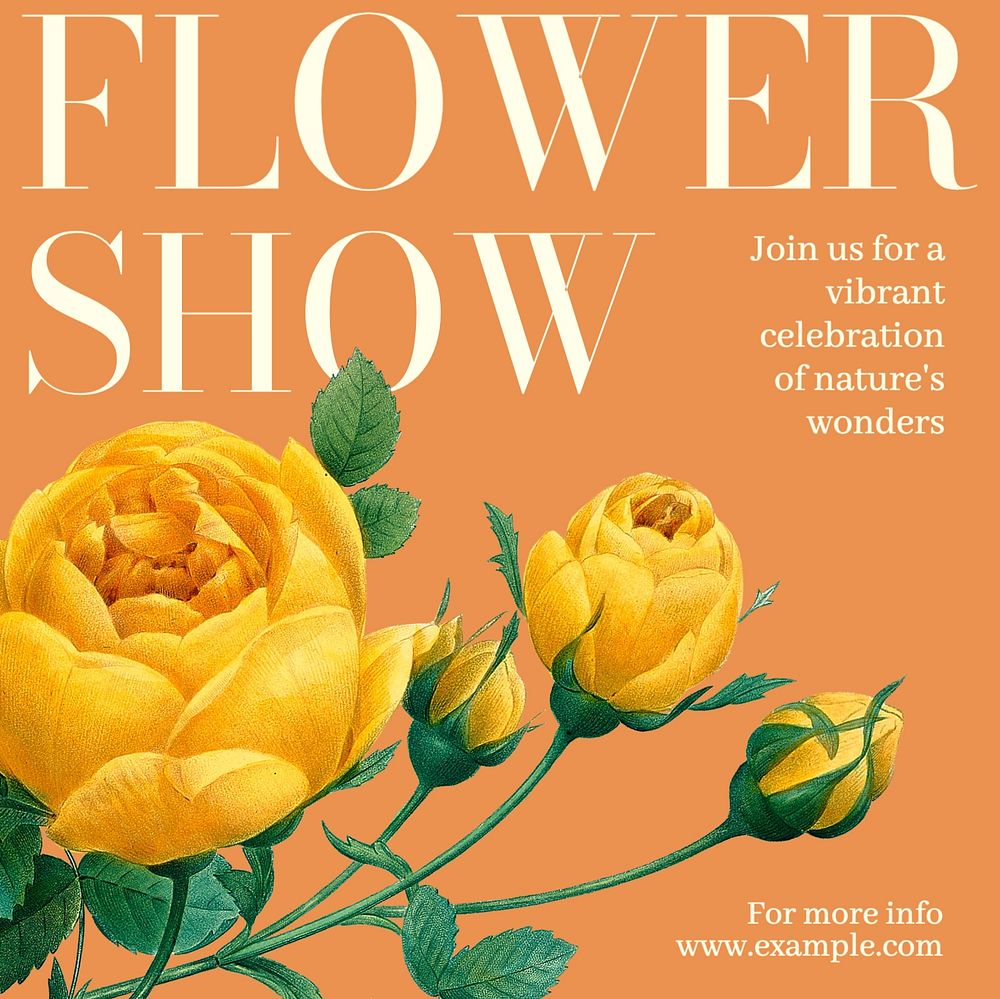 Flower show Facebook post template