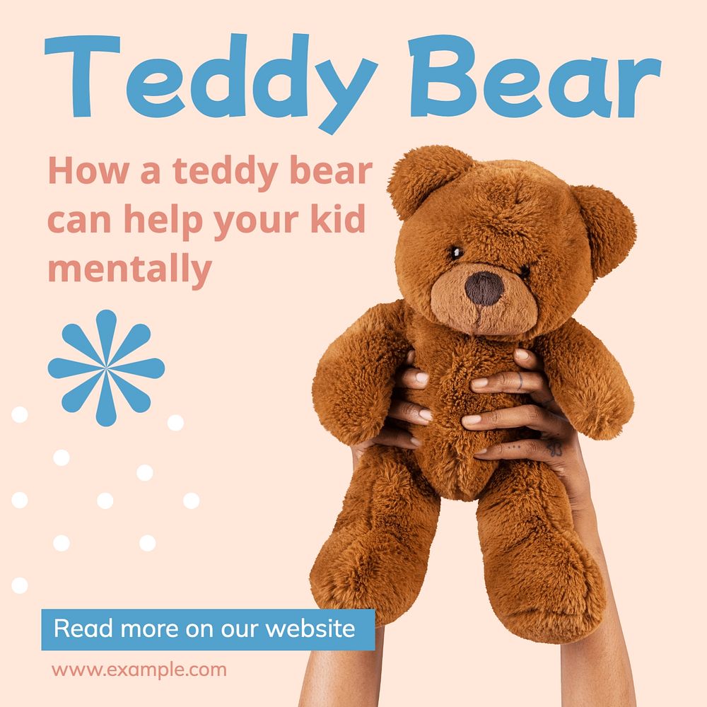 Teddy bear Instagram post template