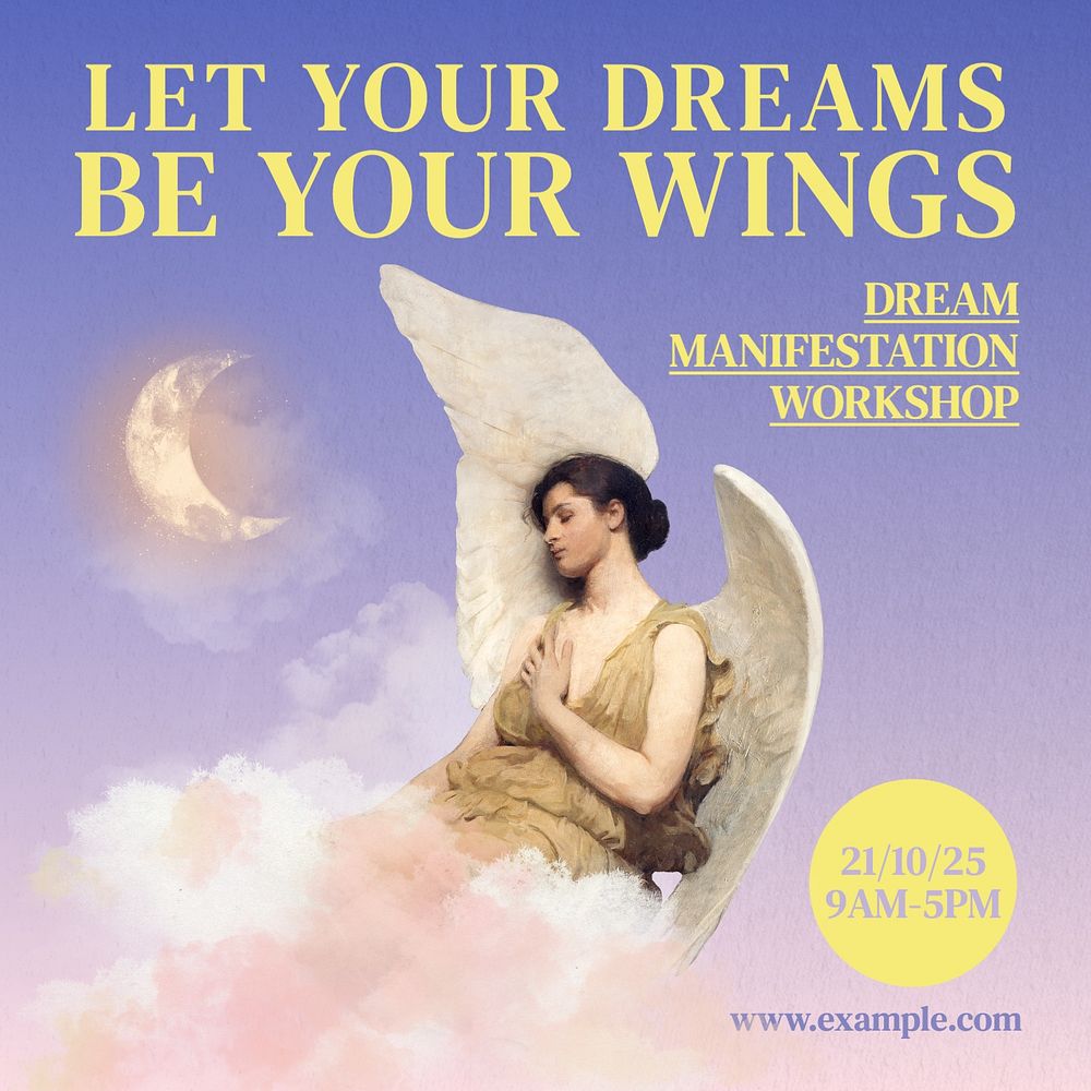 Dream manifestation workshop Instagram post template