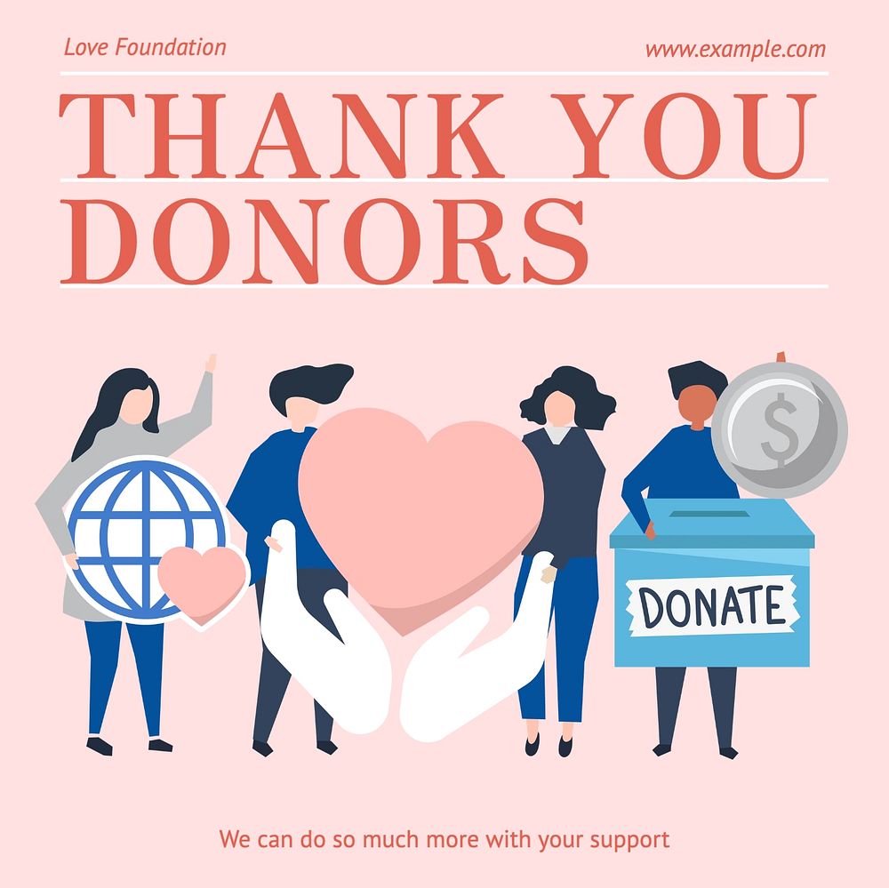 Thanks donors Instagram post template