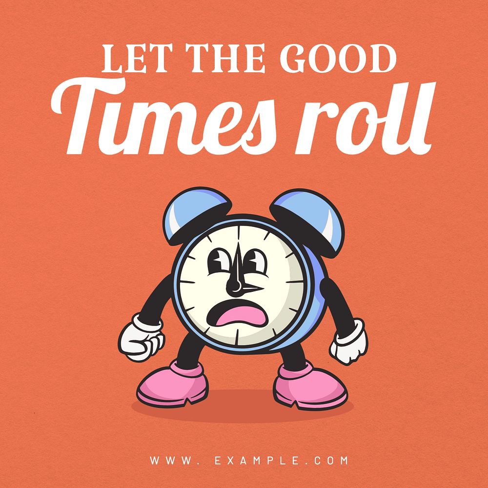 Good time Instagram post template, editable text