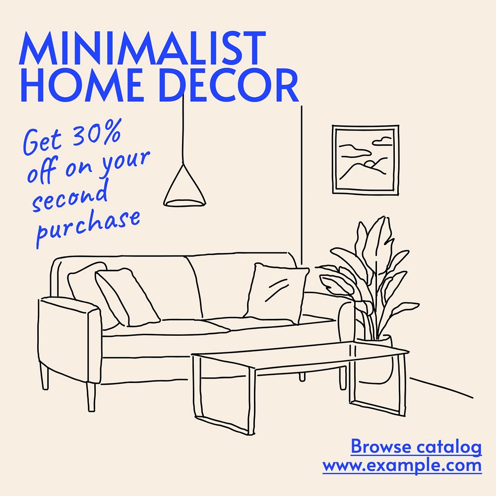 Minimal home decor Instagram post template