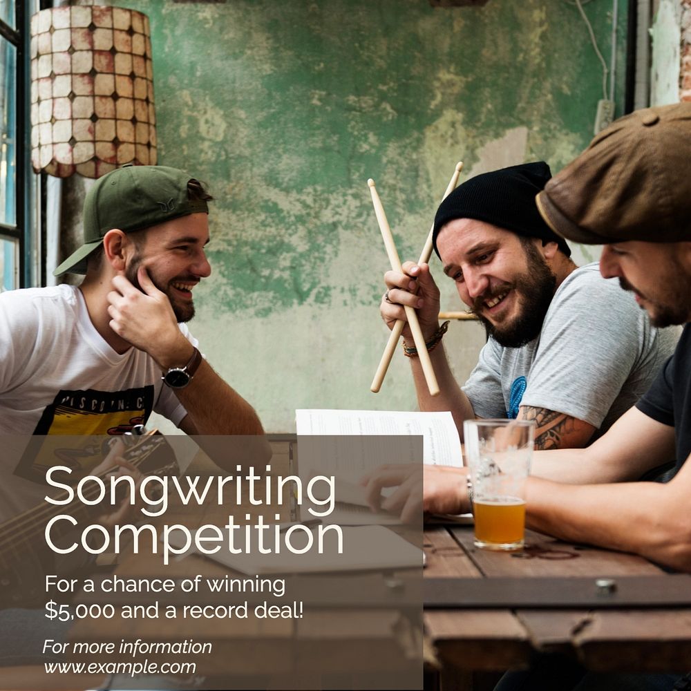 Songwriting competition Instagram post template