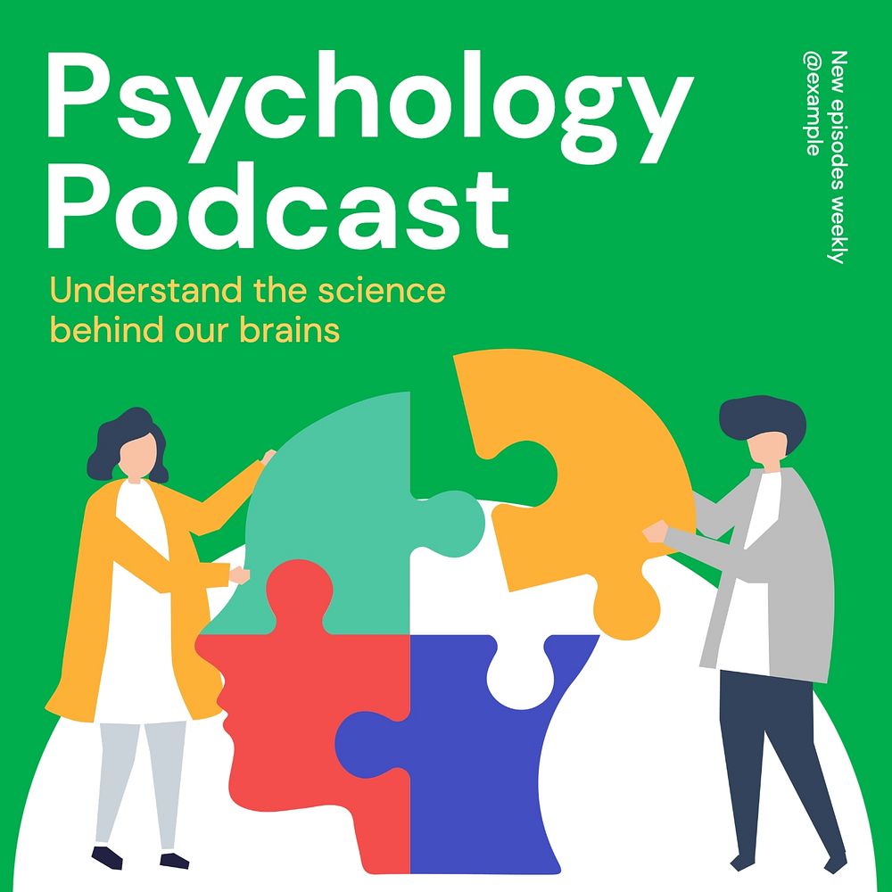 Psychology podcast Instagram post template