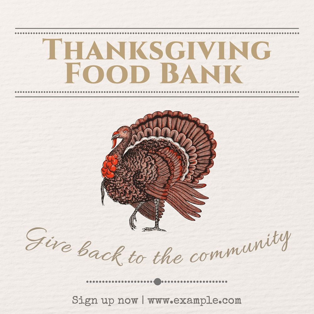 Thanksgiving food bank Facebook post template